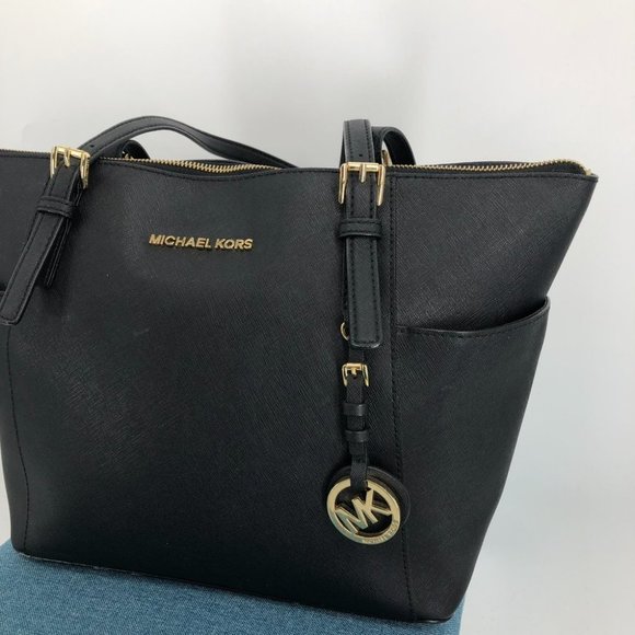 Michael Kors black classic Jet Set Saffiano leather tote bag & matching wallet - Picture 4 of 16